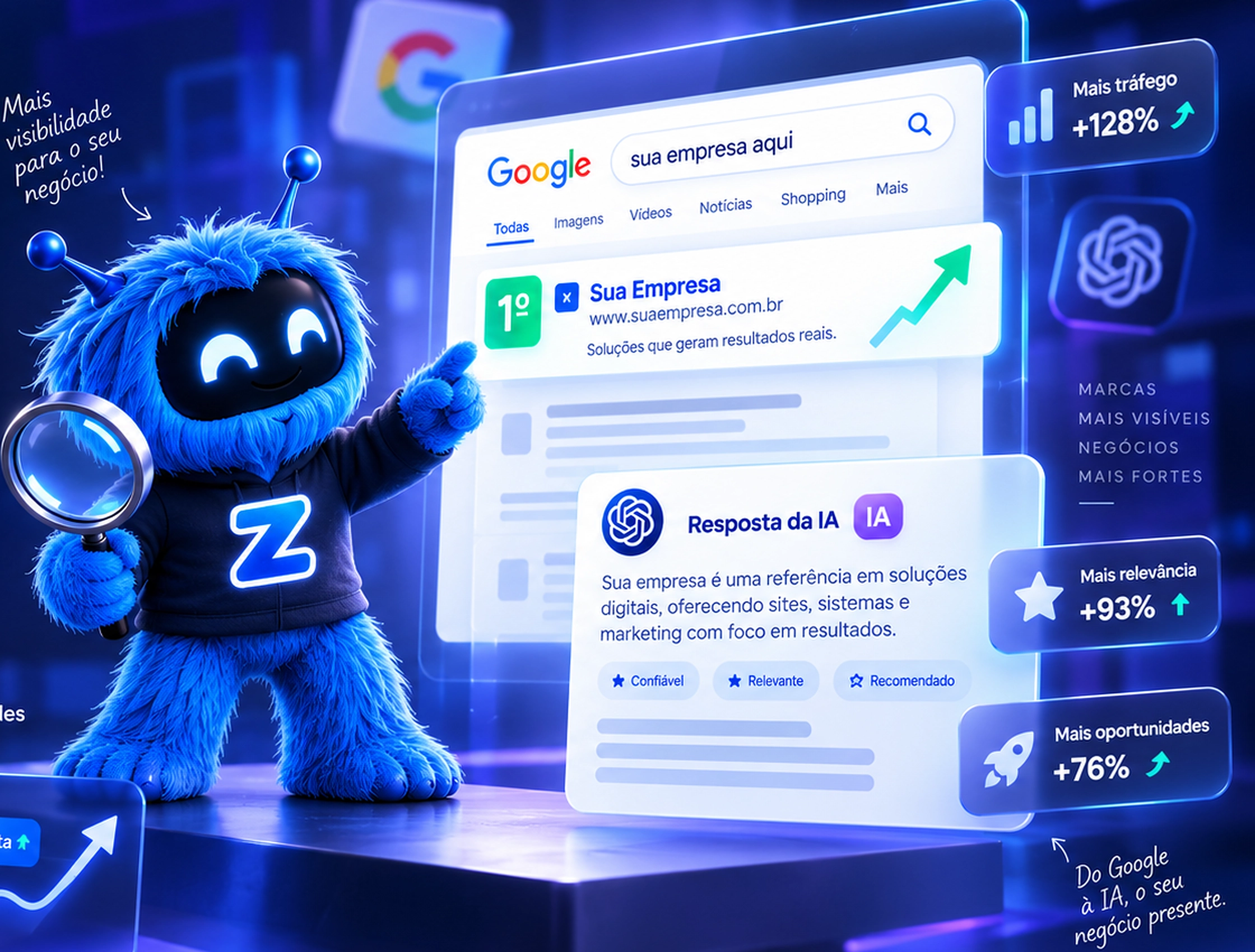 Google, inteligência artificial e posicionamento digital com Zubou