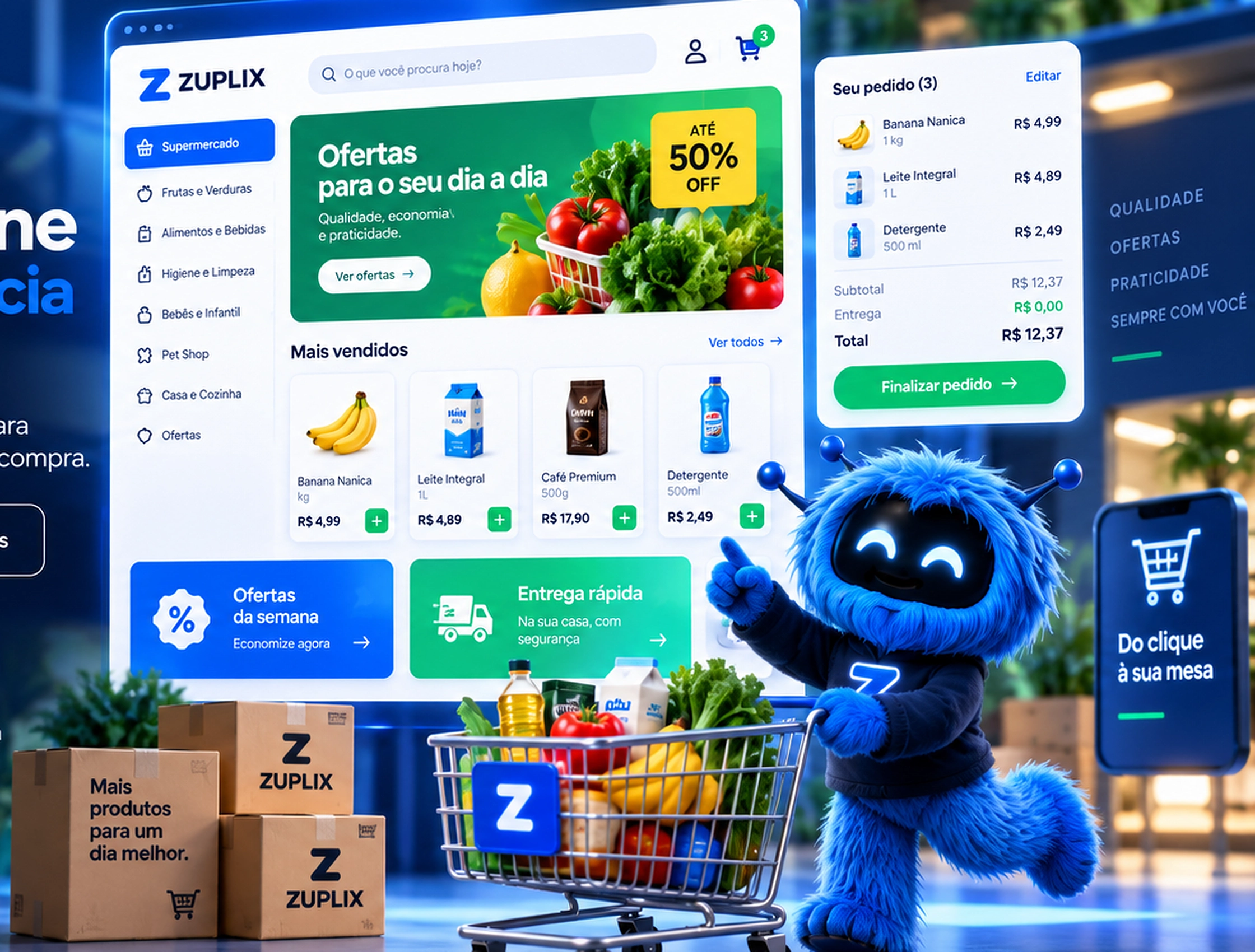 E-commerce e supermercado digital com Zubou
