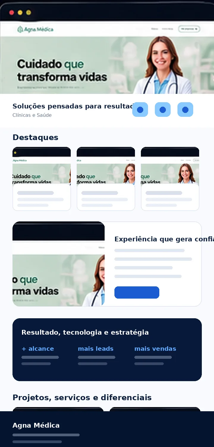 Site Agna Médica desenvolvido pela Zuplix