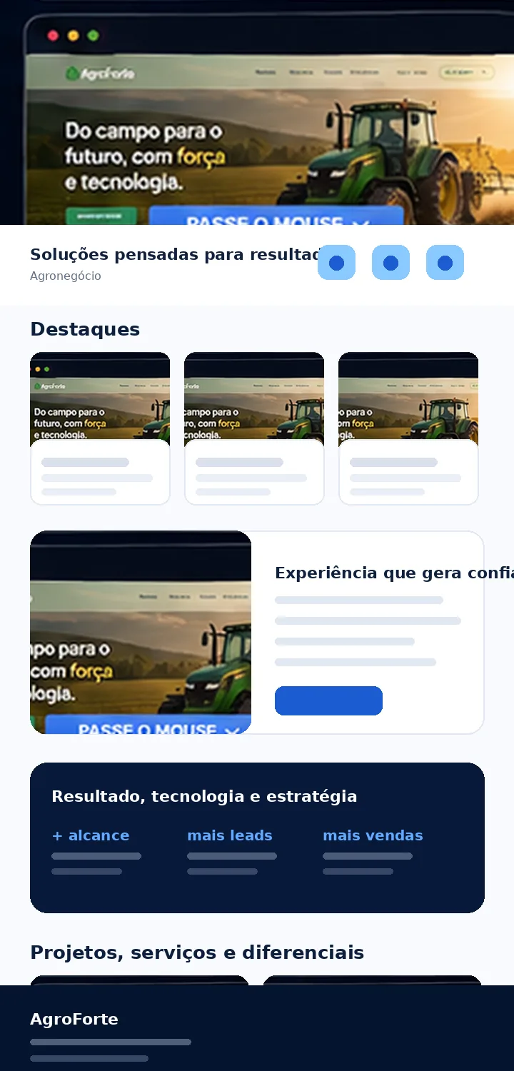 Site AgroForte desenvolvido pela Zuplix