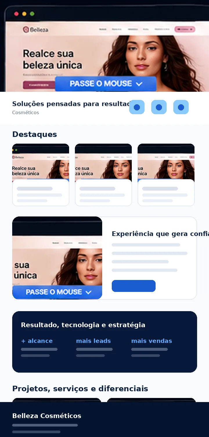 Site Belleza Cosméticos desenvolvido pela Zuplix