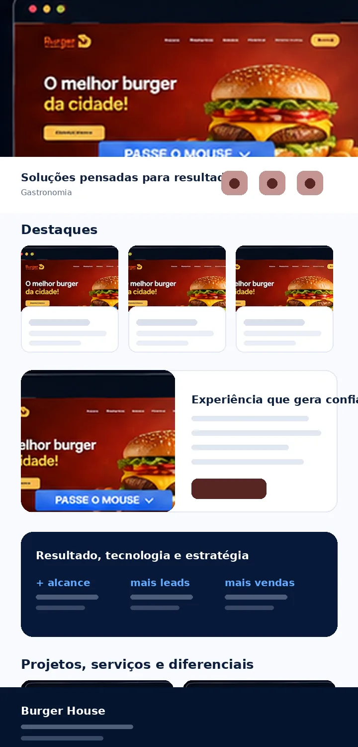 Site Burger House desenvolvido pela Zuplix