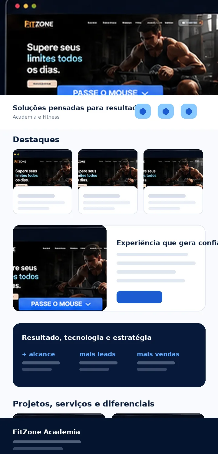 Site FitZone Academia desenvolvido pela Zuplix