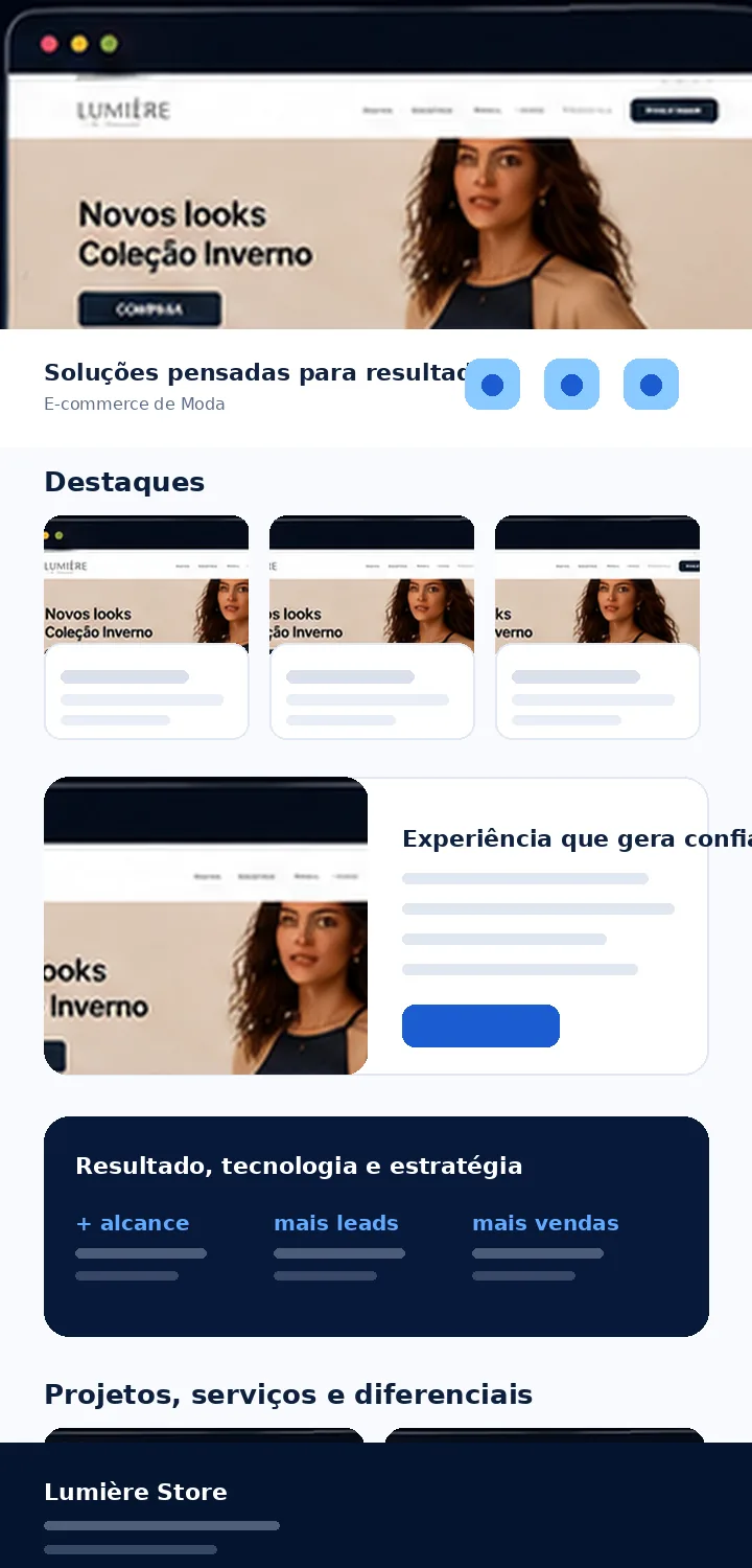Site Lumière Store desenvolvido pela Zuplix