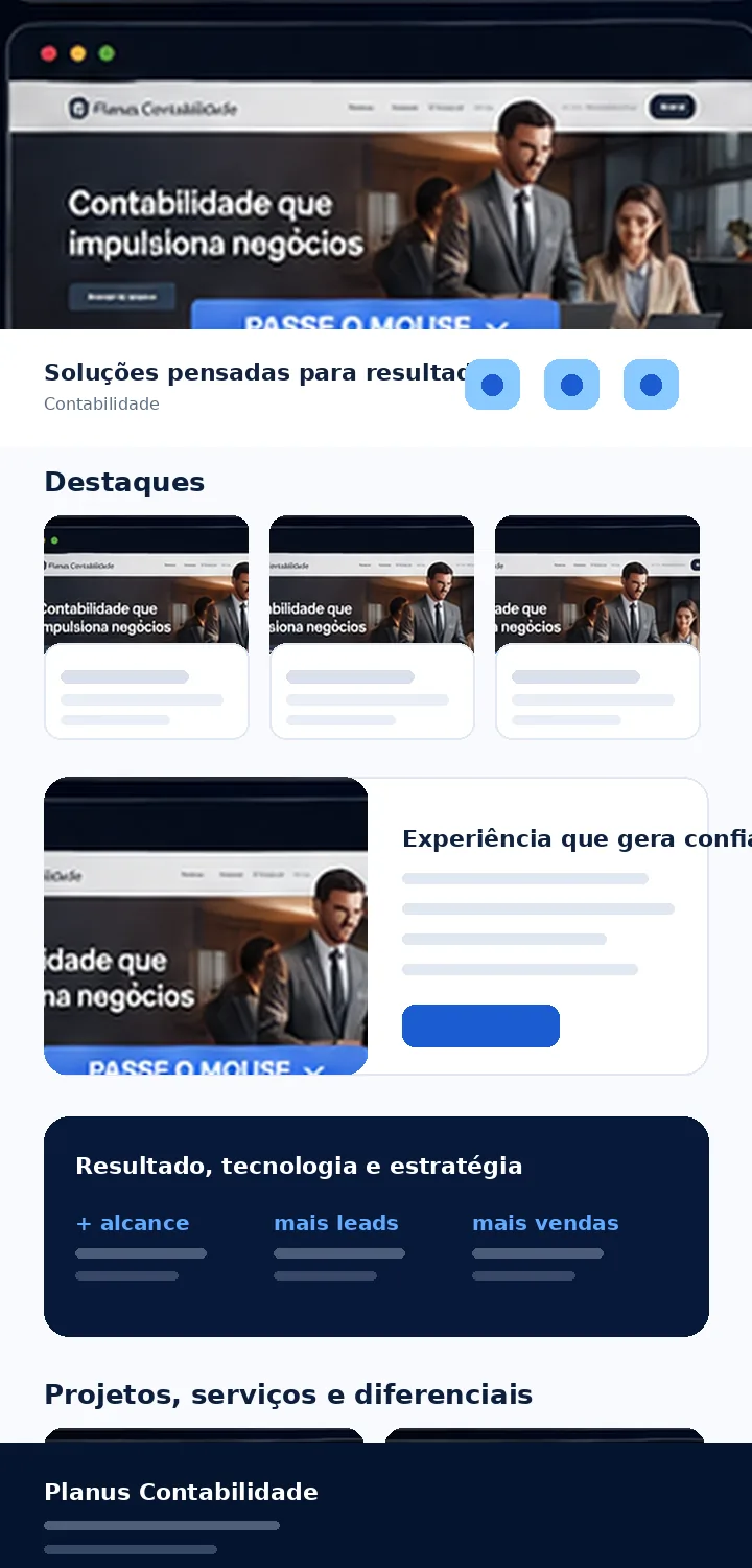 Site Planus Contabilidade desenvolvido pela Zuplix