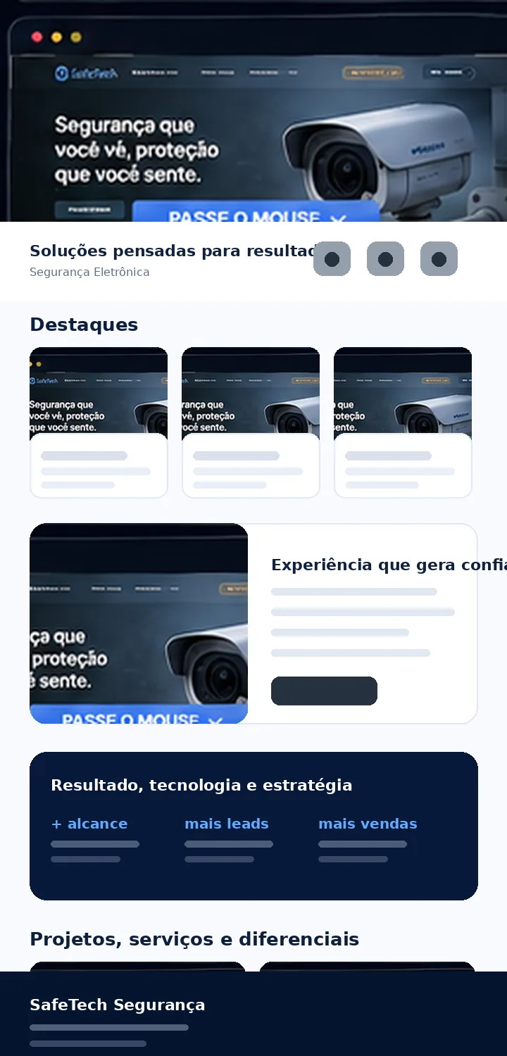 Site SafeTech Segurança desenvolvido pela Zuplix