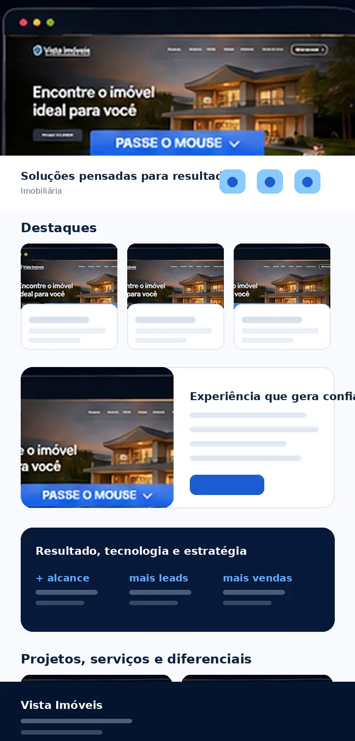 Site Vista Imóveis desenvolvido pela Zuplix