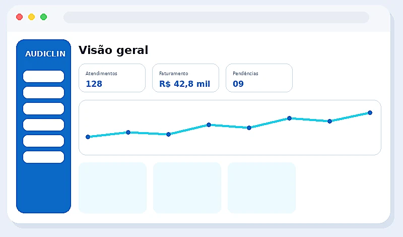 Screenshot real do sistema AUDICLIN