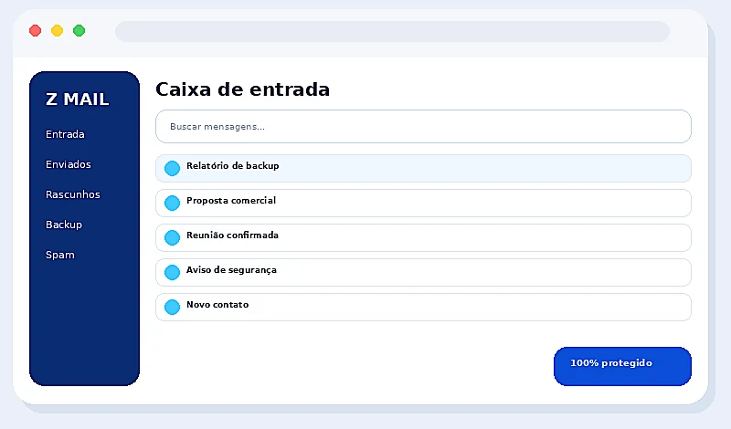 Screenshot real do sistema Zuplix Mail